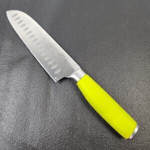 Fiesta 7" Santoku Granton Edge Knife Colorful Chartreuse Green Rubber Handle